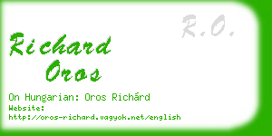 richard oros business card